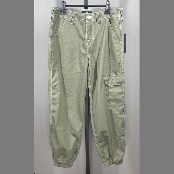 NEW True Religion Pants Womens 28 green Bobbi cargo jogger designer casual baggy - Picture 1 of 11